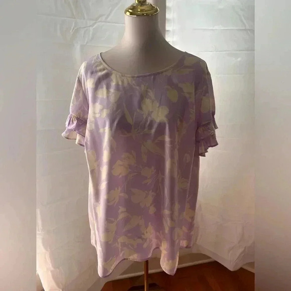 Lane Bryant Lilac Floral Blouse - Picture 1 of 5